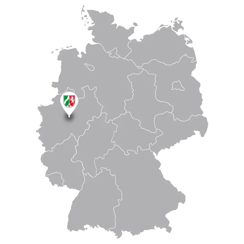 Deutschlandkarte – Einsatzgebiet von Artico Kältetechnik in Nordrhein-Westfalen
